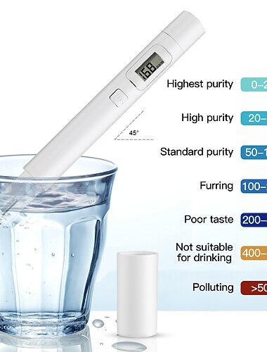 tds digitaler Wassertester Wasserteststift Wasserqualitätsanalysemessgerät Wasserreinheitsprüfung 0-9999 ppm Messung Härtetester