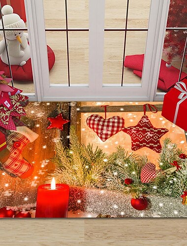 juldekorationer jultomten golvmatta xmas hem vardagsrum sovrum entré dörr matta veranda madrass badrum