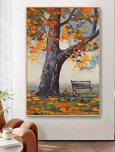 mintura handgjorda träd landskap oljemålningar på duk väggkonst dekoration modern abstrakt bild för heminredning rullad ramlös osträckt målning