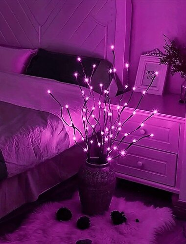 ضوء فرع LED أبيض دافئ، فروع مضاءة تعمل بالبطارية، حشو مزهرية من الصفصاف، فرع مضاء 30 بوصة، 20 مصباح LED لتزيين حفلات عيد الميلاد المنزلية، للاستخدام الداخلي والخارجي