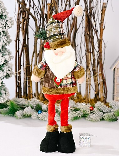 harisnya töltelék gyerekeknek karácsonyi baba kihúzható lábakkal karácsonyi játék álló hóember rénszarvas Mikulás karácsonyi dekoráció divat aranyos születésnapi ünnepi dekoráció