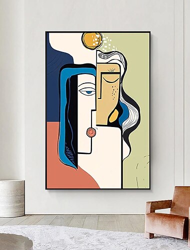 handgjord oljemålning canvas väggkonst modern dekoration picasso stil bstract färgblock figur för hem vardagsrum dekor rullad ramlös osträckt målning