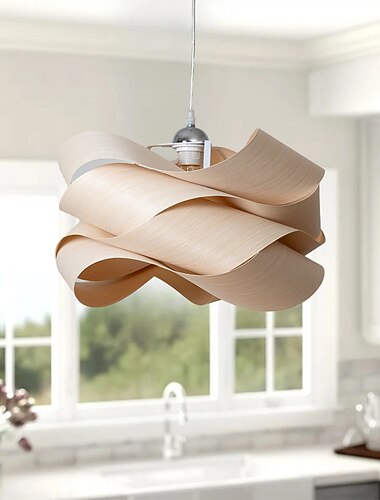 Kronleuchter 45/60 cm Holz einzigartiges Blumendesign Pendelbeleuchtung E27 Deckenleuchte Leuchten für Esszimmer Küche Wohnzimmer Schlafzimmer 110–240 V