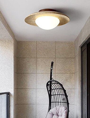 plafoniera a forma di ciotola poco profonda, lampada minimalista a semi-incasso in vetro pietra con 1 lampadina per corridoio 110-240v