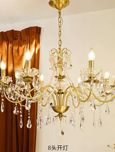 Lámpara de techo de cristal LED 6/8 cabeza K9 cristal diseño único luces de montaje empotrado acero inoxidable LED estilo nórdico candelabros estilo vela 110-120v 220-240v