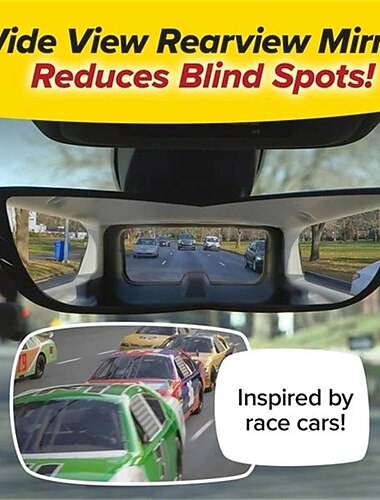 Starfire, 1 pieza, espejo retrovisor gran angular para coche, interior curvo, gran campo de visión, espejo interior, espejo auxiliar para área ciega