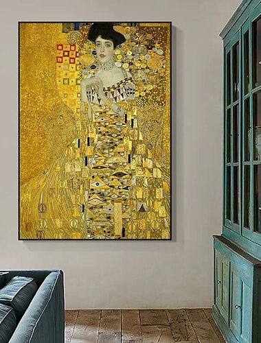 有名なグスタフ・クリムト壁アートキャンバスキスアデルブロックバウアープリントやポスター写真装飾布絵画リビングルームの写真フレームなし