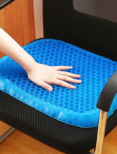 כרית מושב ג'ל להקלה על לחץ כרית קירור עבה גדולה ונושמת כרית ג'ל חלת דבש סופגת נקודות לחץ עם כיסוי מונע החלקה לכיסא גלגלים