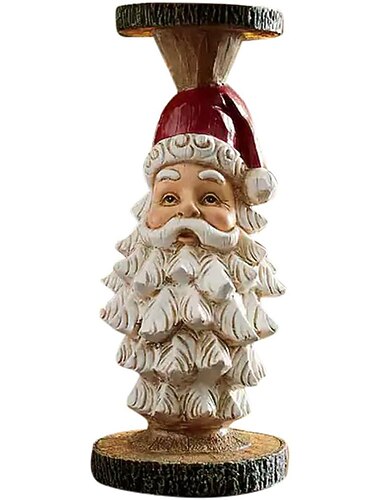 عيد الميلاد الراتنج شمعة حامل عيد الميلاد سانتا ثلج الشمعدانات لعمود شمعة الشاي ضوء طاولة وظيفية عيد الميلاد الديكور للمنزل ديكور جميلة للنساء