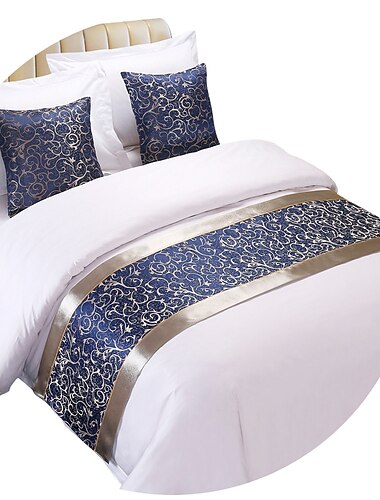 Hotel Bed Runner Bed Tail Scarf Hotel Simple Modern Chinese Gold Bed Cover Bed Tail Cushion Hugging Pillow Case