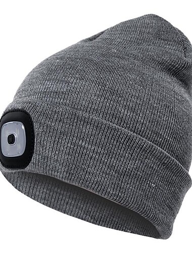 berretto unisex con luce usb ricaricabile 4 led berretto caldo lavorato a maglia per papà padre uomo donna marito berretto lavorato a maglia regali di natale