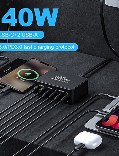 USB 3.0 Type-C Naven 6 ports 6-in-1 Ondersteuning voor Power Delivery-functie USB-hub met RJ45 12V / 3A DC 5V / 3A 20V / 5A Stroomvoorziening Voor Laptop Tablet Smartphone