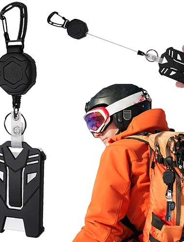 Udtrækkelige slidstærke badgereoler med ID-badgeholder taktisk ID-kortholder lodret ID-holder med karabinhage nøglekæde badge reel