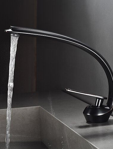 Baño grifo del fregadero - Clásico Galvanizado / Acabados Pintados Conjunto Central Sola manija Un agujeroBath Taps