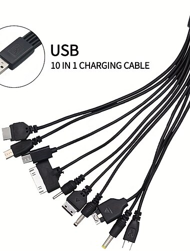 سلك بيانات 10 في 1 شحن سريع لجميع أجهزتك - متوافق مع sp/3ds/ndsl/wiiu/psp!