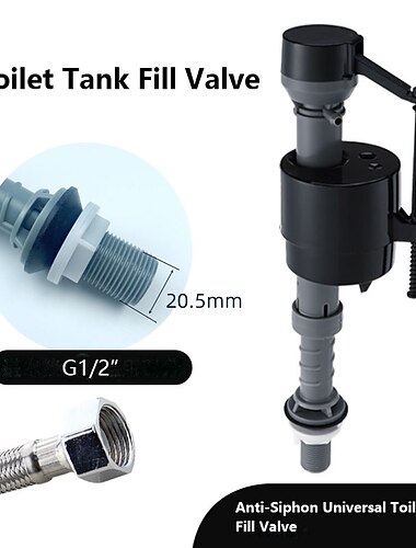 fluidmaster 400a anti-sifoni yleiskäyttöinen wc-säiliön täyttöventtiili musta