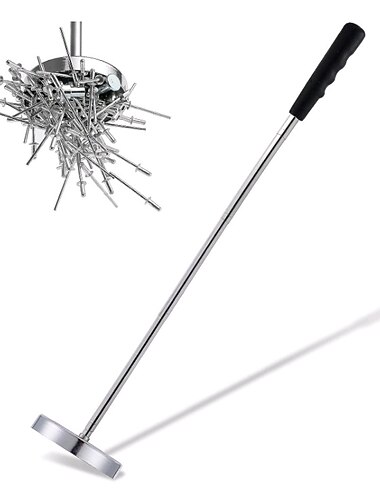 instrument de preluare cu măturător magnetic telescopic, găsitor de piese cu șuruburi cu o capacitate de tragere de 35 lb, retractabil de la 8,6" la 33" cu magnet puternic, ridică cuie, șuruburi și piese metalice