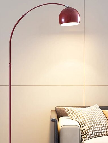 مصباح أرضي، مصباح أرضي، مصباح أرضي مقوس، مصباح أرضي للقراءة، فولاذ / نيكل غير لامع، ساتان قابل للتعديل من الفولاذ المقاوم للصدأ 110-240 فولت