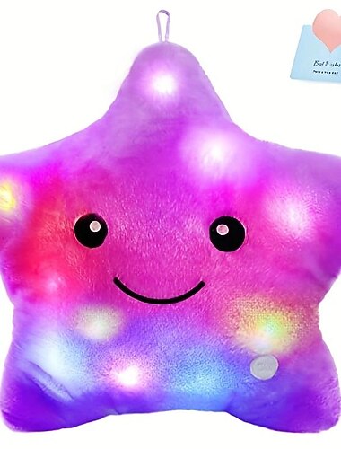 Oreiller lumineux en peluche douce, coussin étoile coloré, jouets lumineux LED, cadeau pour enfants, filles, jeux éducatifs amusants, cadeaux de fête, cadeaux pour enfants, cadeaux de vacances,