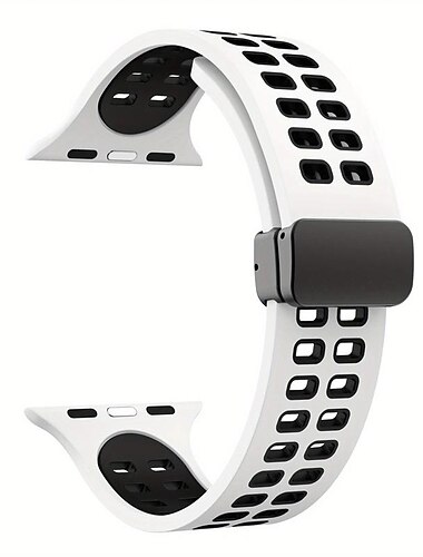 pulseiras de relógio inteligentes para apple watch 44mm 40mm 49mm 38mm 45mm 41mm 42mm feminino masculino esporte pulseira de silicone de dois tons + pulseira de substituição magnética com fecho d para