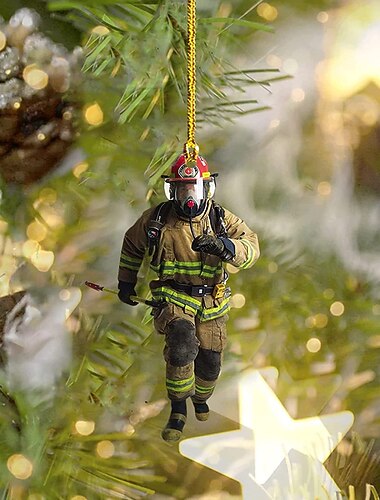 Ozdoba na choinkę dekoracja domu i samochodu, spersonalizowana zawieszka akrylowa 2D strażaka