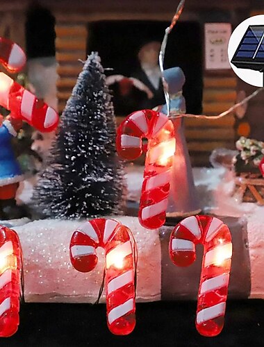 Solar-Weihnachtsschneemann, Weihnachtsmann, Süßigkeiten-Fee-Lichterkette, 4 m, 40 LEDs, 8 Modi, Beleuchtung für den Außenbereich, wasserdicht, IP65, Girlandenbeleuchtung, Weihnachten, Hochzeit,