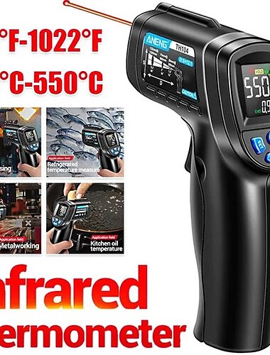 1 個 -50c-550c (-58f-1022f) 非接触デジタル赤外線温度計銃温度計 lcd スクリーンパイロメート (バッテリーなし)