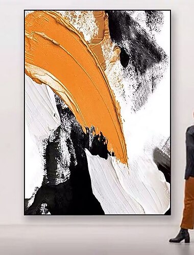 ציורי שמן בעבודת יד קישוט אמנות קיר קנבס מודרני מופשט צבעוני ציור סכין לעיצוב הבית מגולגל ללא מסגרת ציור לא נמתח