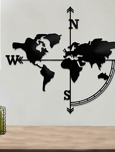 1 pièce de carte du monde en métal, décoration extérieure, sculpture murale antirouille, idéale pour le jardin, la maison, la ferme, le patio et la chambre à coucher