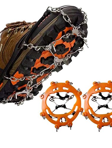 קרמפונים נעלי קרח למגפיים, דוקרני נירוסטה נגד החלקה לטיולים בחוץ דייג הליכה טיפוס טיפוס הרים