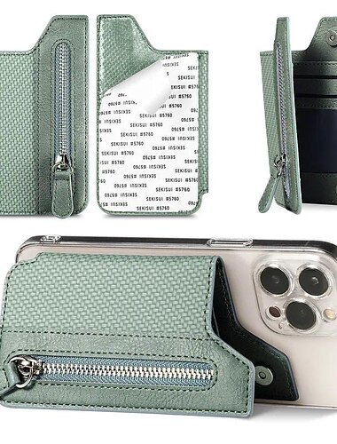 Portafoglio da viaggio borsa per carte portacarte di credito per cellulare portafoglio adesivo multifunzionale custodia per carte di cellulare