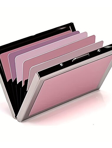 RFID kreditkort holder mænd pung kort pung i rustfrit stål og læder kort pung