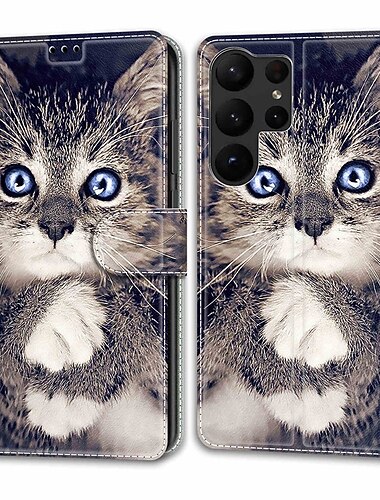 telefon Etui Til Samsung Galaxy S26 Ultra Plus S25 S24 S23 S22 S21 FE S21 Ultra Plus A54 A32 A22 Tegnebogskortetui Med stativ Magnetisk Helkropsbeskyttelse TPU PU Læder