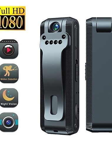 Grabadora de vídeo HD de 1080p, mini cámara oculta con clip, cámara nocturna ir, clip trasero, cuerpo dv, rdv, videocámara de vigilancia, grabación en bucle