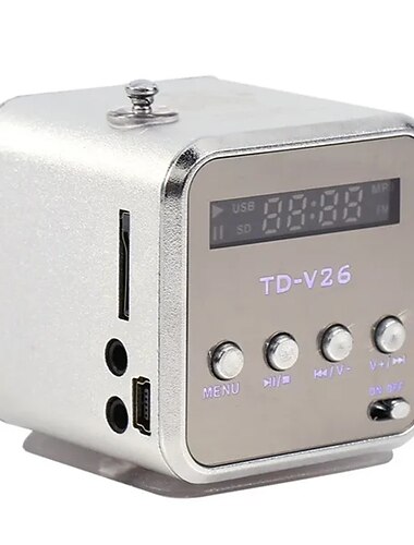 mini bærbar stereo lydhøjttaler musikafspiller fm radio tf kort u disk support