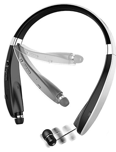 Sammenklappeligt Bluetooth Headset Letvægtigt Udtrækkeligt Bluetooth Hovedtelefoner til Sport  Motion Støjreducerende Stereo Nakkebånd Trådløst Headset Gave til Valentinsdag