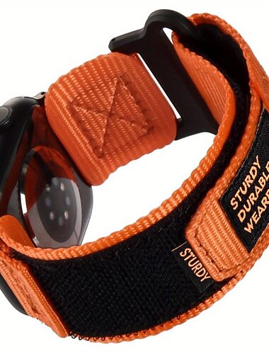 Sportband Kompatibel med Apple Watch klockband 38mm 40mm 41mm 42mm 44mm 45mm 49mm Justerbar Andningsfunktion Nylon Ersättningsurband för iwatch Ultra 2 Series 9 8 7 SE 6 5 4 3 2 1