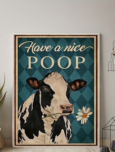 pânză de artă de perete cu animale au o vaca drăguță imprimeuri și postere imagini tablouri din țesătură decorativă pentru sufragerie poze fără cadru