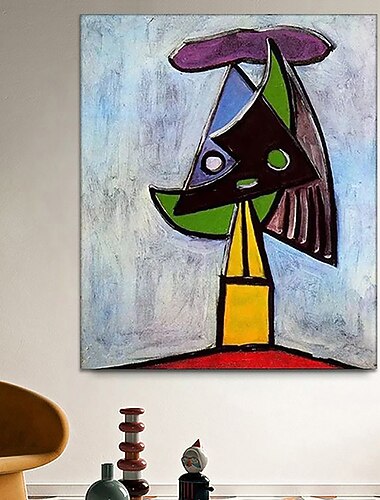 Handgemaltes Picasso-Ölgemälde, Picasso-Gemälde, abstraktes figuratives Wandkunstbild, handgefertigtes Gemälde, Kunstwerk für Heimdekoration, Wohnzimmer, Schlafzimmer, gerollte Leinwand, ohne Rahmen