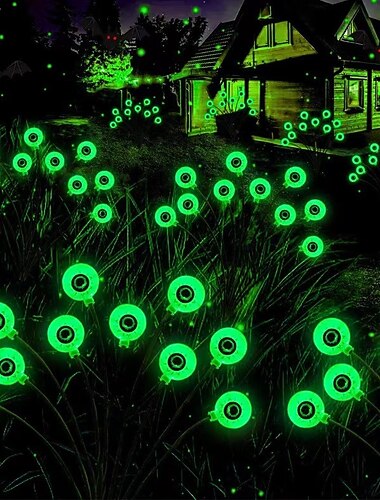 solar halloween-dekorationer utomhus läskiga ögonglobsljus, 1 pack 8/10led halloween-dekor utomhus vattentäta led dekorativa stavlampor för halloween trädgårdsgård festlig inredning och kuslig belysning