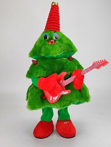 jouet en peluche électrique de Noël, poupées chantantes rotatives, décorations d'arbre de Noël dansantes et musicales amusantes, bas de Noël pour enfants, décoration de maison idéale et cadeaux d'anniversaire