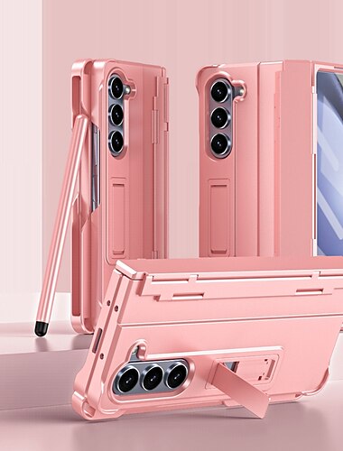 هاتف غطاء من أجل سامسونج جالاكسي زي فولد 6 Z Fold 5 Z Fold 4 Z Fold 3 غطاء خلفي مع حامل و حامي الشاشة مغناطيس لون الصلبة الكمبيوتر الشخصي