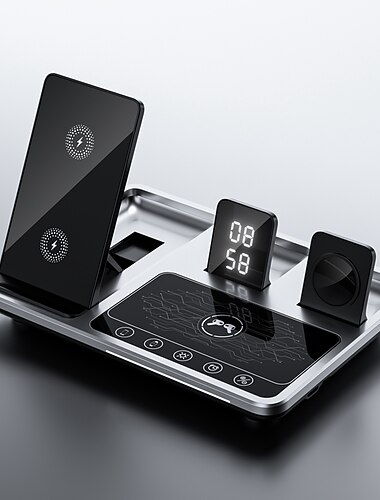 draadloze oplader 30 W uitgangsvermogen draadloos laadstation opvouwbaar laadstation ce-gecertificeerd snel draadloos opladen magsafe 4 in 1 voor compatibel met alle apparaten die draadloos opladen