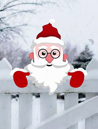 1 st kerst tuin binnenplaats decoratie kerstman elanden hek gluren decoratie outdoor kerstversiering