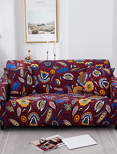 Fundas de sofá bohemias de spandex, funda de sofá seccional para perros, mascotas, fundas de granja para sofá de dos plazas, en forma de L, 3 plazas, en forma de U, protector de sofá lavable para