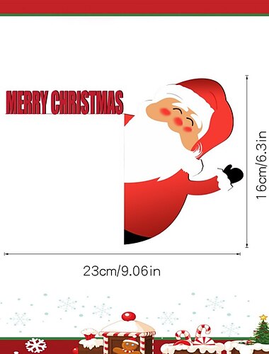 Weihnachten 3d Weihnachtsmann Hirsch Auto Holztür Eckaufkleber Türrahmen Weihnachtsdekoration Wandaufkleber farbige Holzplatte
