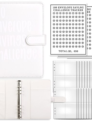 100 enveloppen geldbesparende uitdaging, budgetplanner besparingsuitdaging, 2023 nieuwe budgetboekbinder met geldenveloppen, besparingsuitdagingen notebookbinders om $ 5.050 te besparen