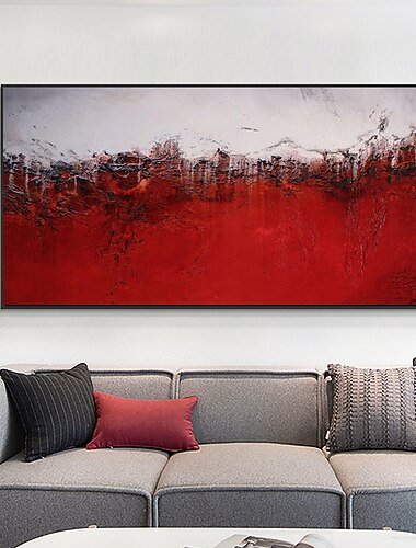 ręcznie robiony obraz olejny płótno akrylowe artystyczne dekoracje ścienne nowoczesny zhao wuji-kiminimalistyczny styl czerwony abstrakcyjny tekstura do wystroju domu walcowane bezramowe