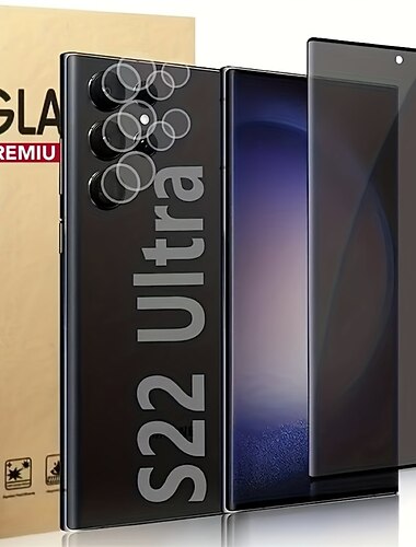 [1+2Pacote] Protetor de tela + protetor de lente da câmera Para Samsung Galaxy S25 Ultra S25 Ultra Plus S24 Ultra Plus S23 S22 S21 S20 Ultra Plus FE Note 20 Ultra Vidro Temperado Privacidade Anti