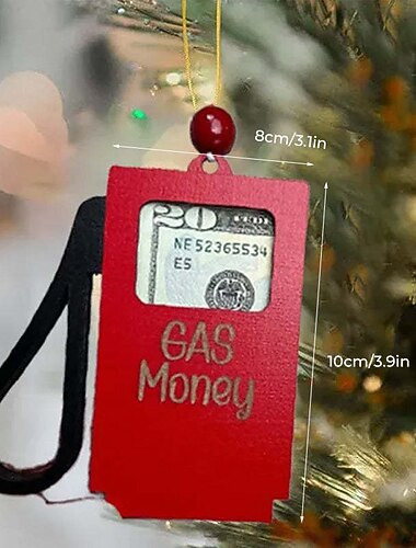 enfeite de dinheiro de gás de natal, pingente de carteira de natal, decoração de casa, decoração de árvore de natal, presente de natal
